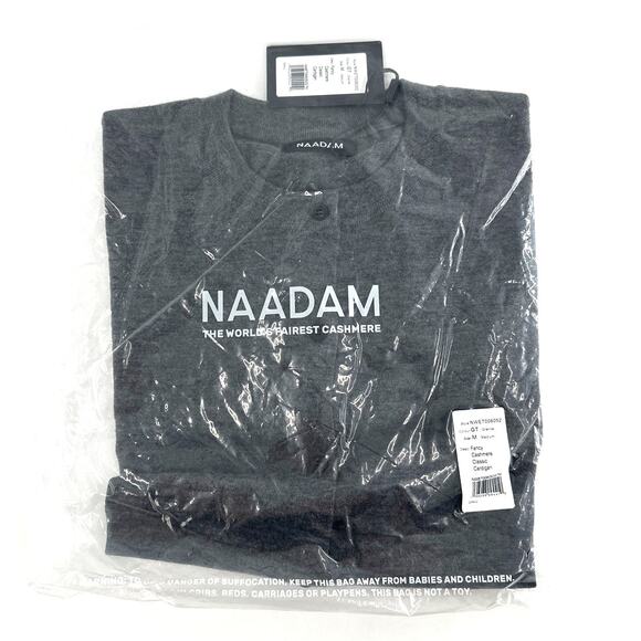 Naadam Women's Granite Fancy Cashmere Classic Cardigan Size M - Picture 3 of 13